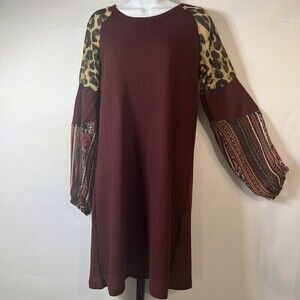 Grace & Emma Boutique Dress Size Small With Chiffon Balloon Sleeves Tunic Dress